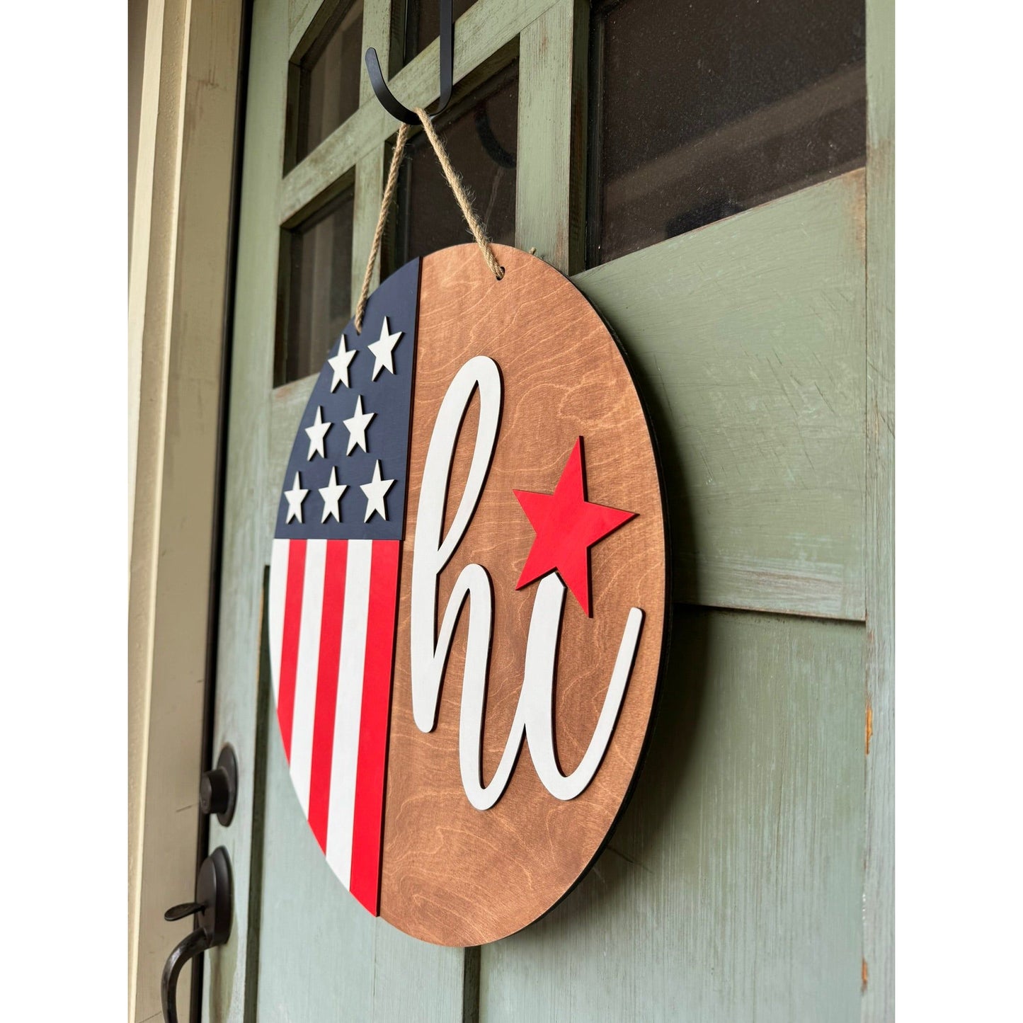 Patriotic Hi Door Hanger