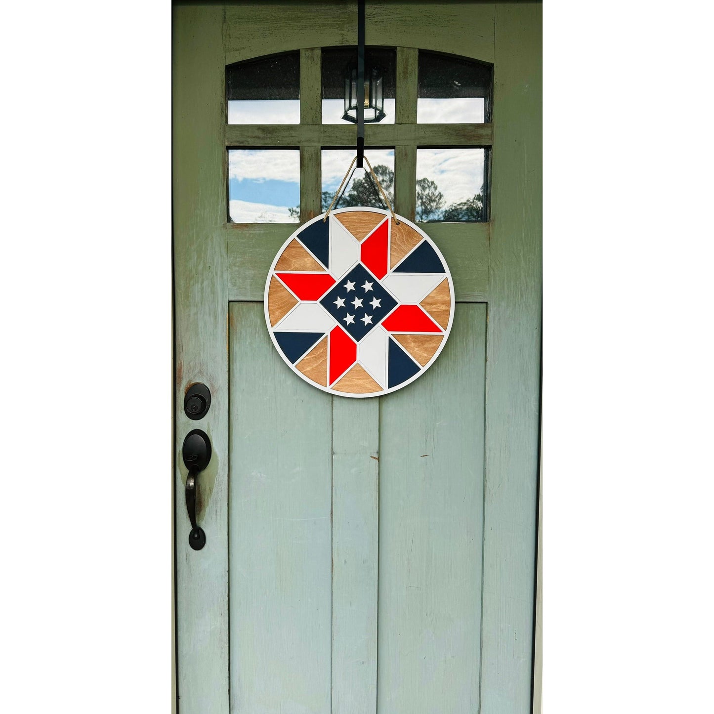 Patriotic Barn Quilt Door Hanger