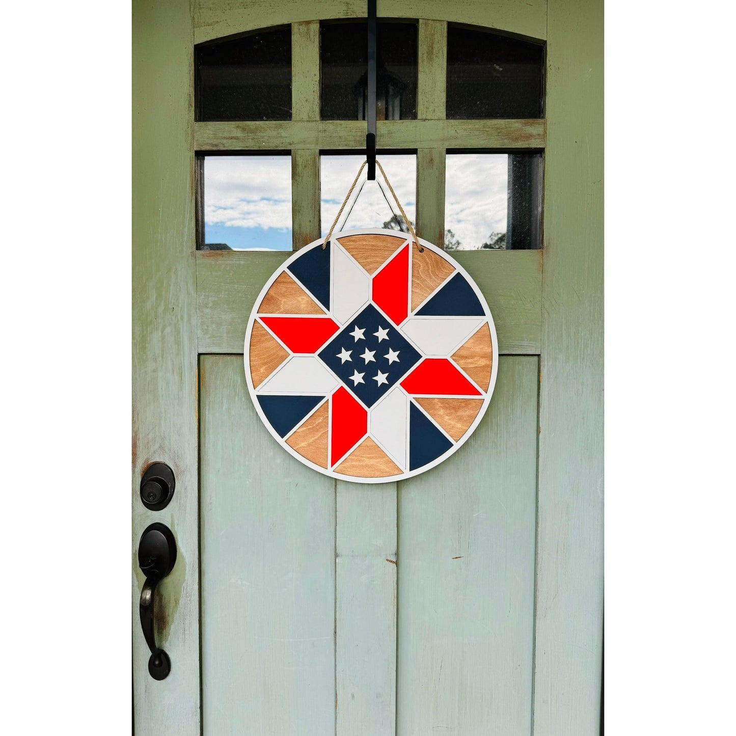 Patriotic Barn Quilt Door Hanger