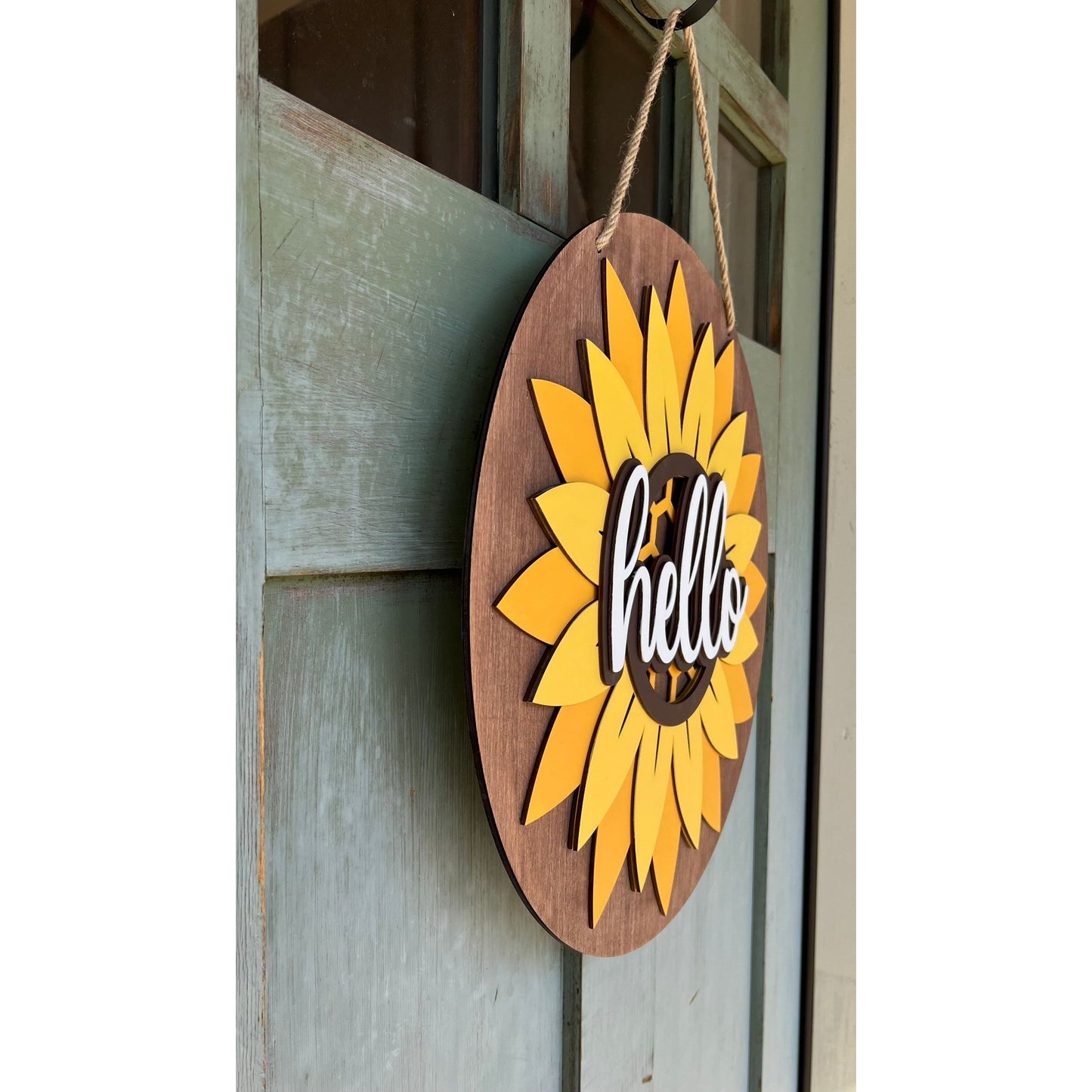 Hello Sunflower Door Hanger