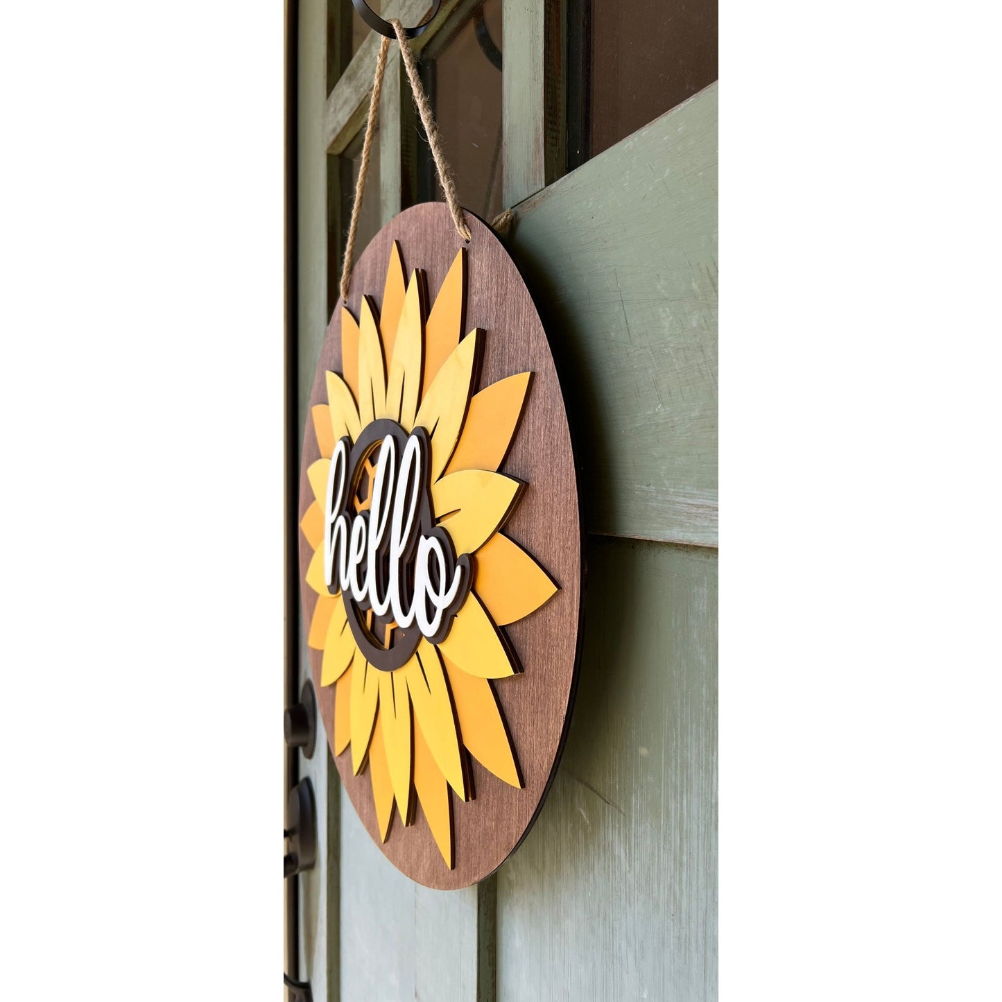 Hello Sunflower Door Hanger