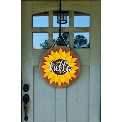 Hello Sunflower Door Hanger