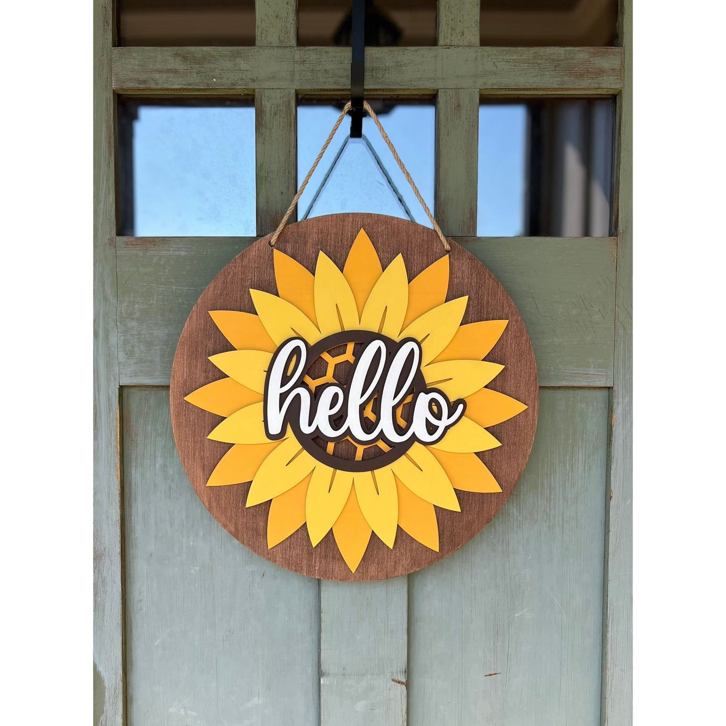Hello Sunflower Door Hanger