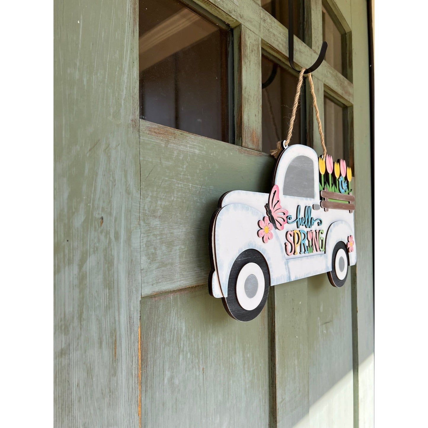 Hello Spring Truck Door Hanger