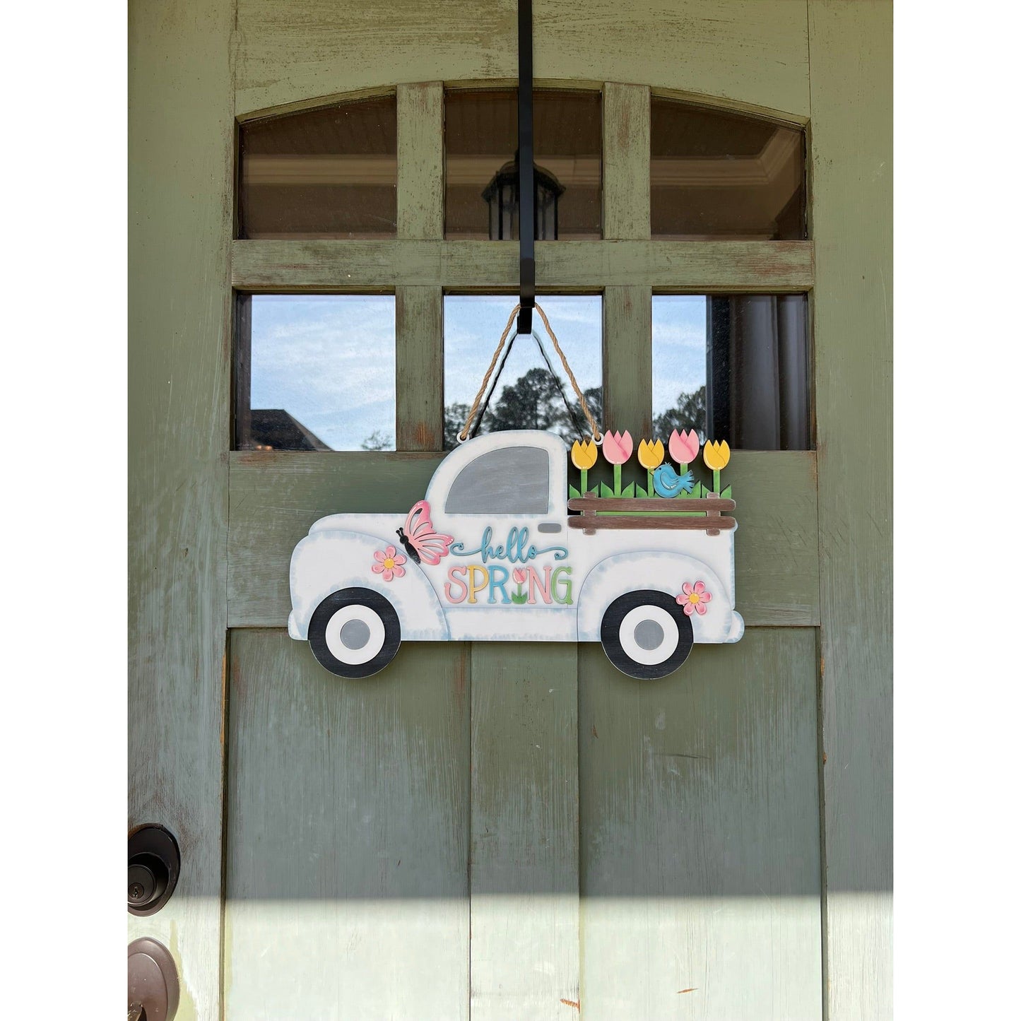 Hello Spring Truck Door Hanger