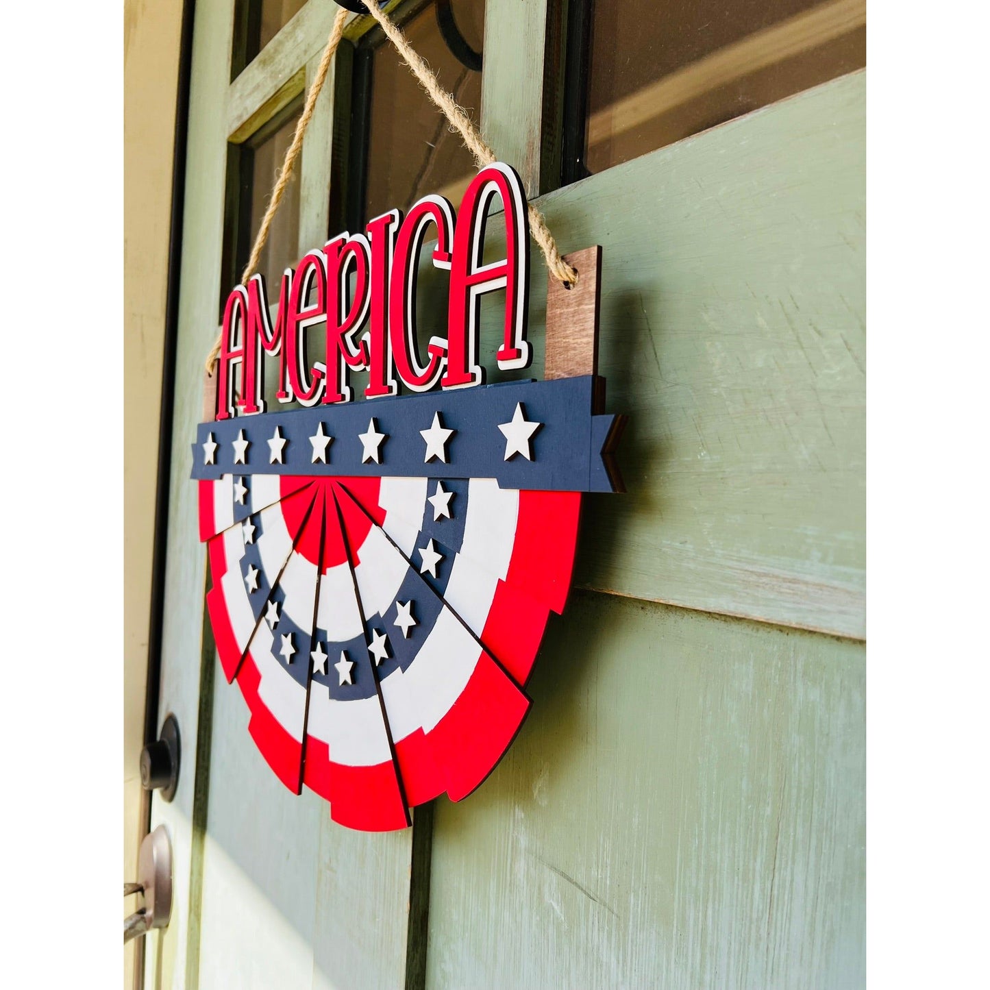 America Bunting Door Hanger