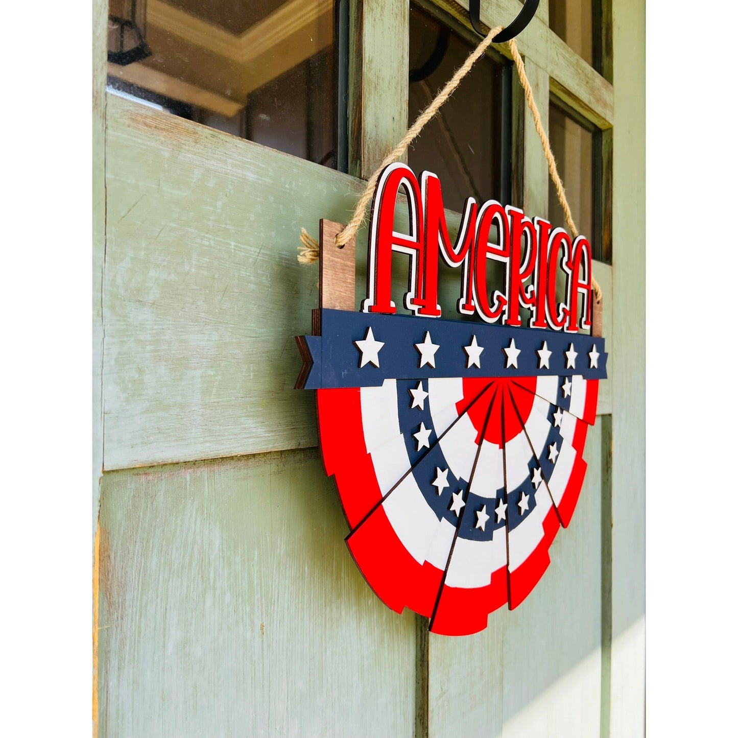 America Bunting Door Hanger