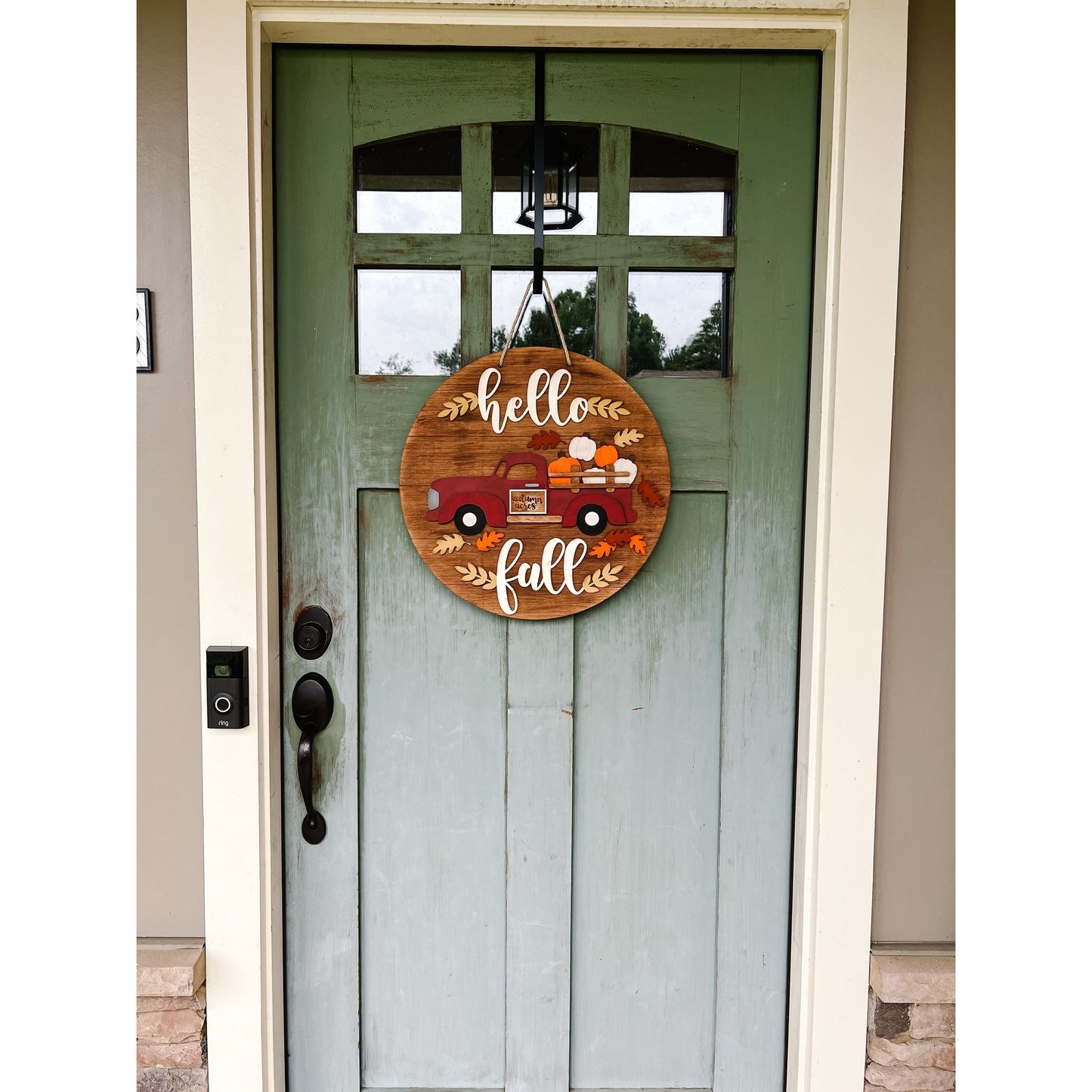 Copy of Fall Red Truck Door Hanger