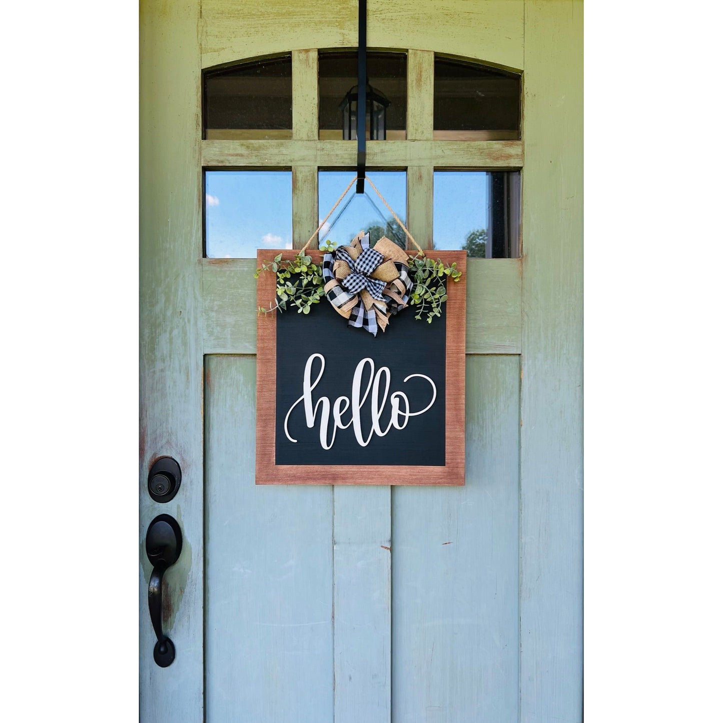 Hello Rectangle Door Hanger