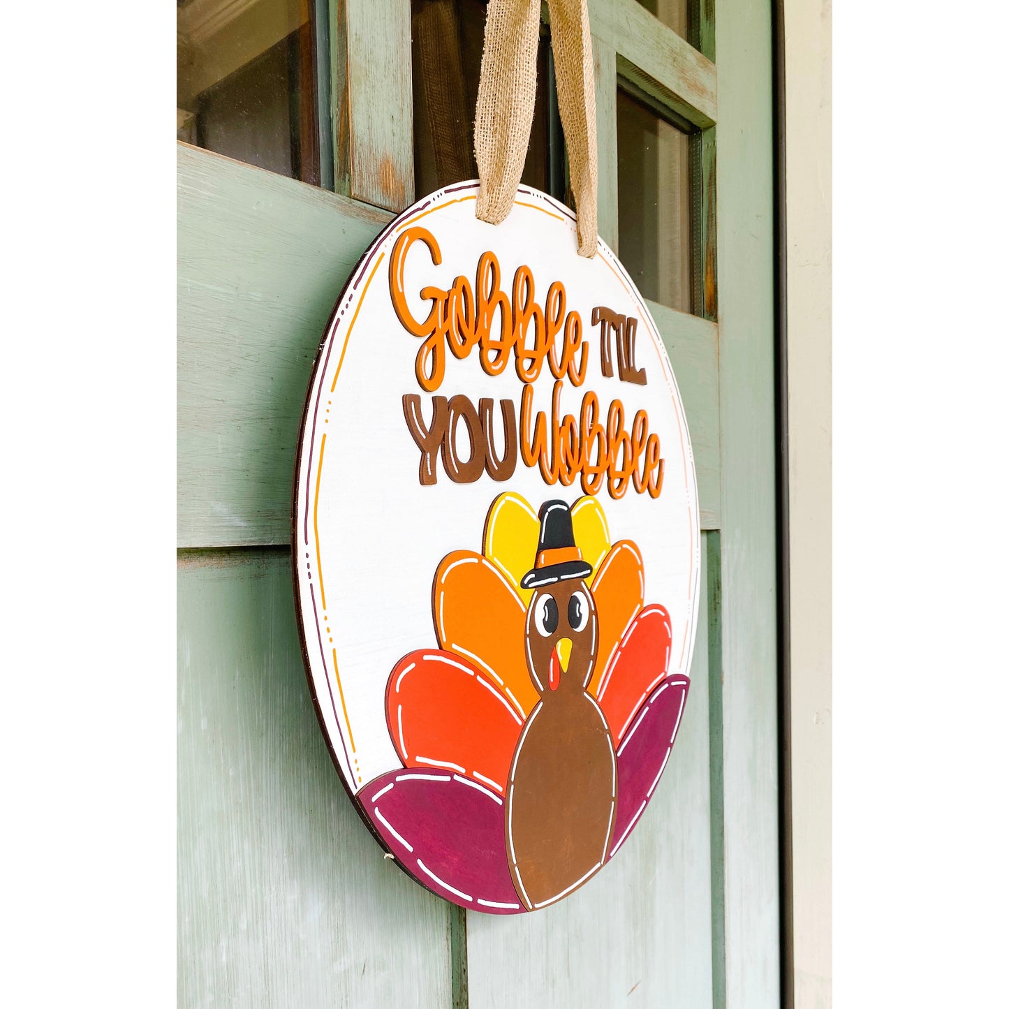 PCHSW Gobble till you Wobble Thanksgiving Door Hanger