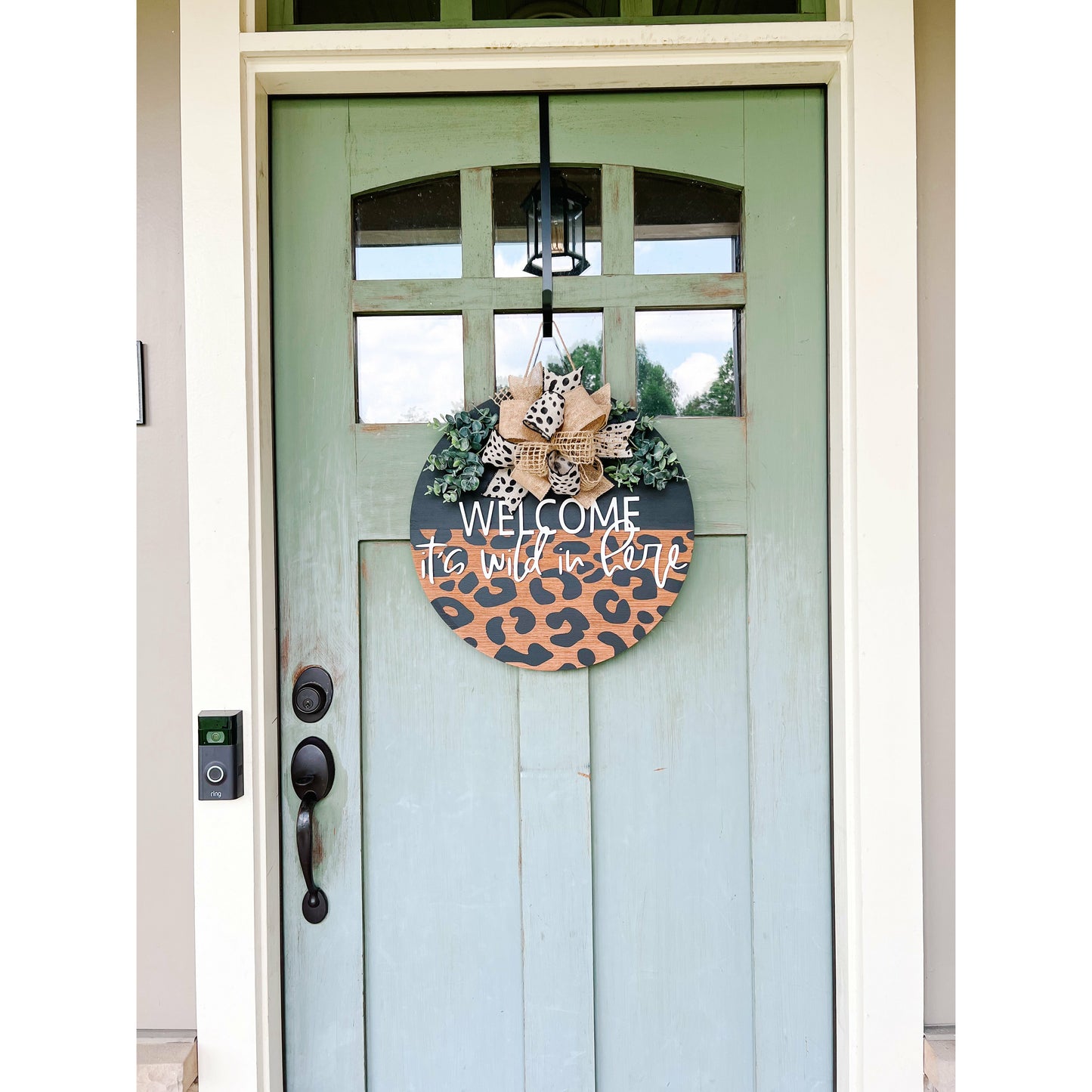 Welcome Cheetah Door Hanger It's Wild In Here