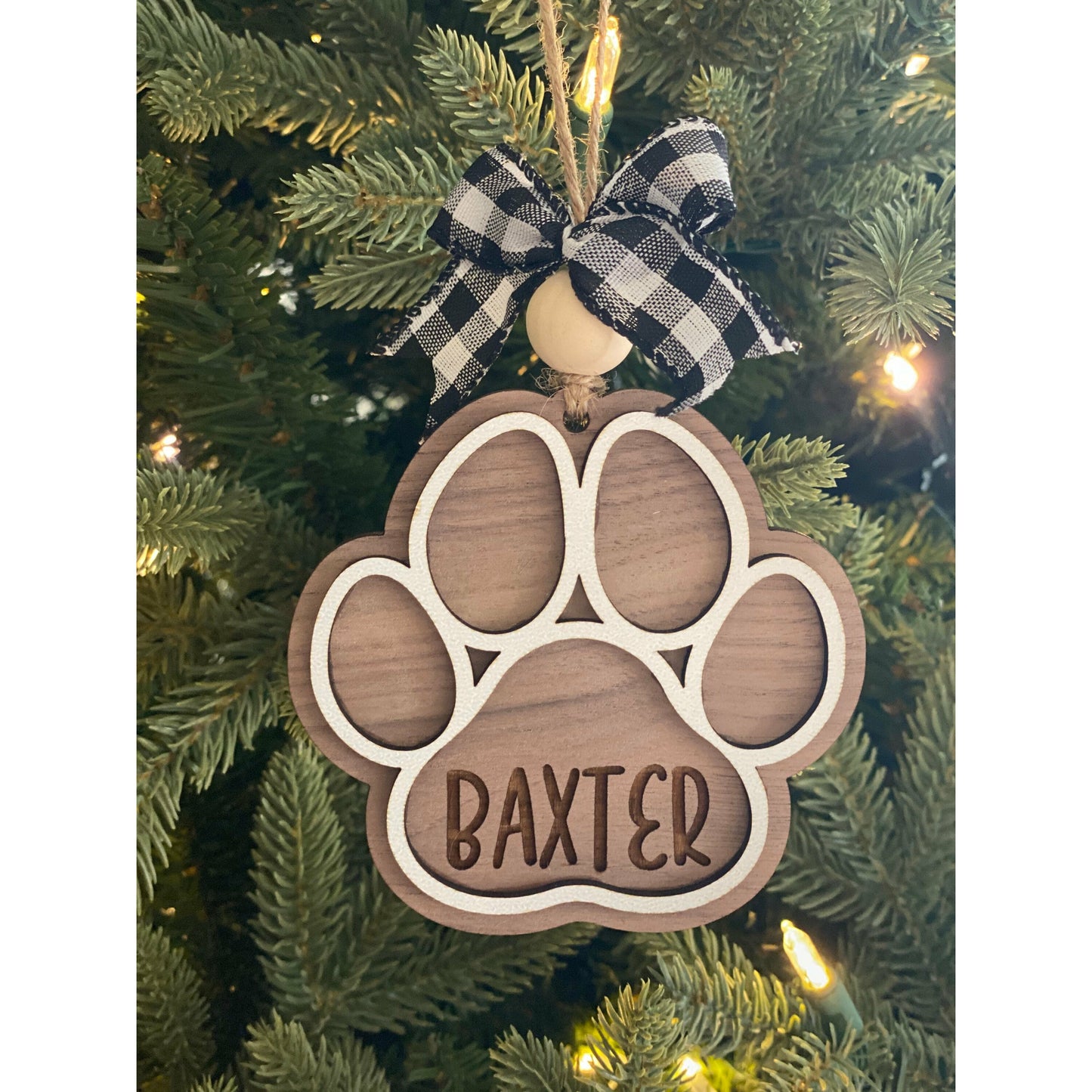 Dog Ornament Personalized Dog Paw Ornament