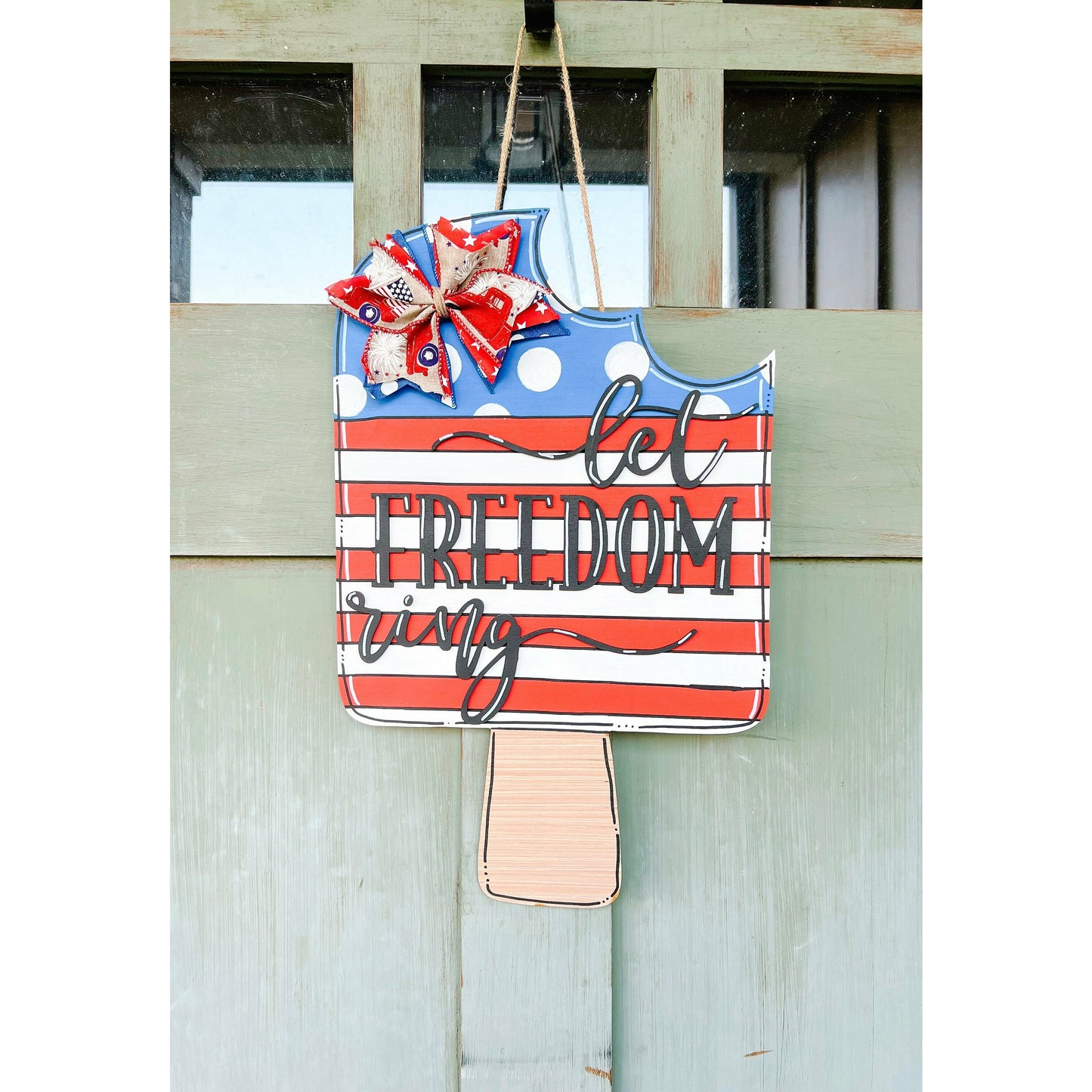 4th of July Popsicle Door Hanger
