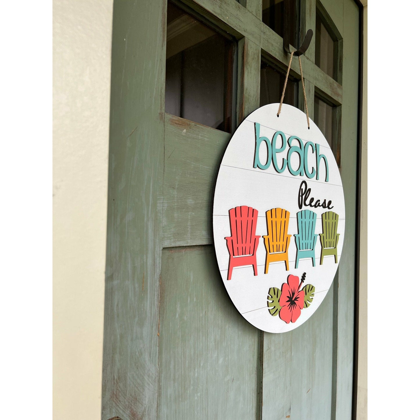 Beach Please Welcome Door Hanger