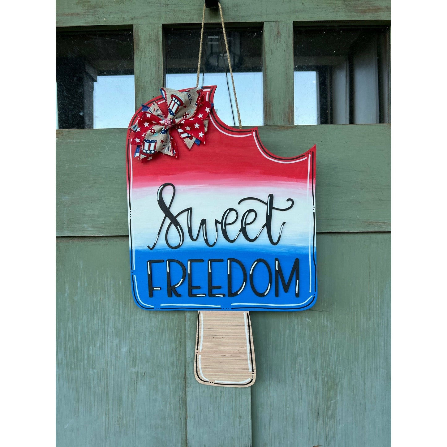 4th of July Popsicle Sweet Freedom Door Hanger