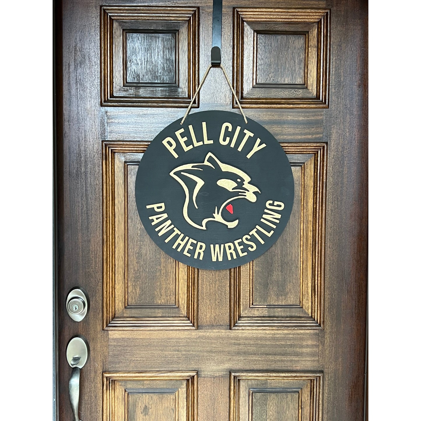 Panthers Wrestling Round Door Hanger