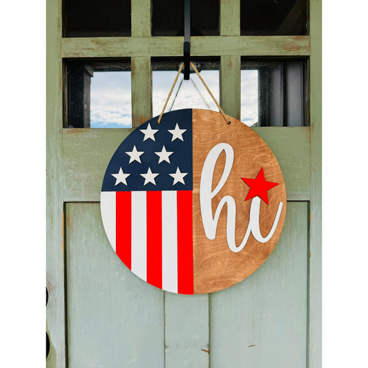 Patriotic Hi Door Hanger