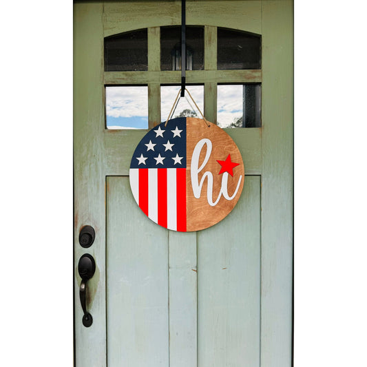 Patriotic Hi Door Hanger