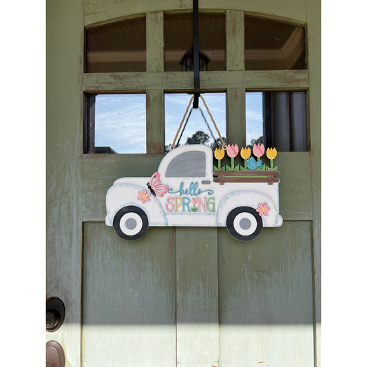 Hello Spring Truck Door Hanger