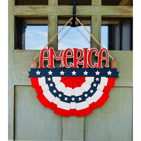 America Bunting Door Hanger