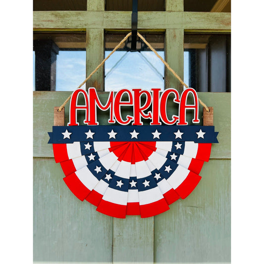 America Bunting Door Hanger