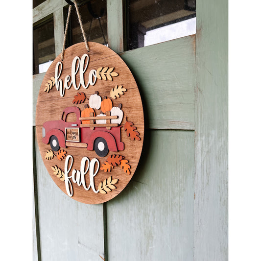 Copy of Fall Red Truck Door Hanger