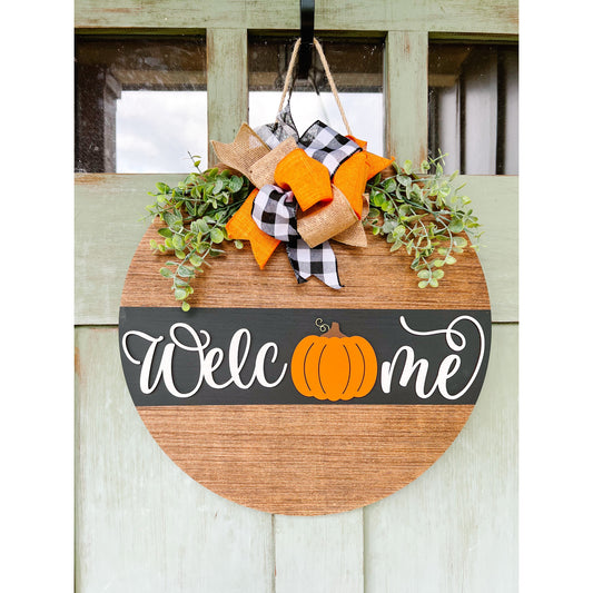 Welcome Pumpkin Door Hanger