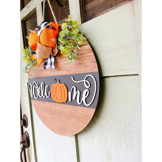 Welcome Pumpkin Door Hanger