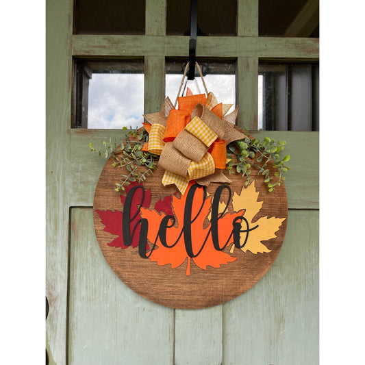 Hello Maple Leaves Door Hanger - Ruthie 6.22.2024