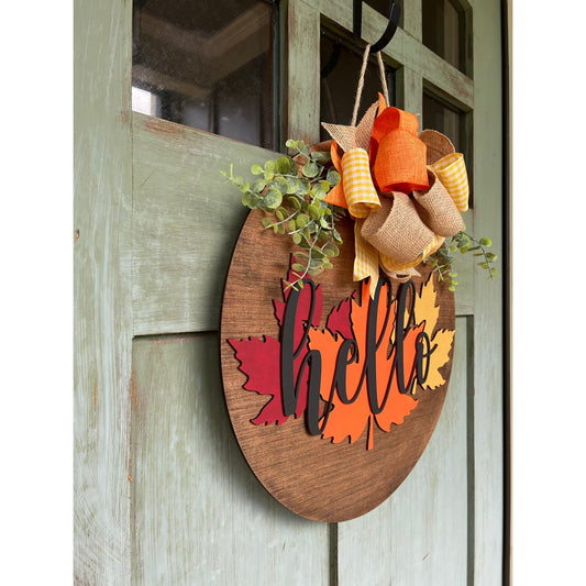 Hello Maple Leaves Door Hanger - Ruthie 6.22.2024