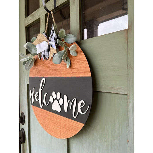 Welcome Paw Door Hanger