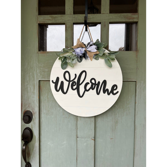 PCHSW Welcome White Door Hanger