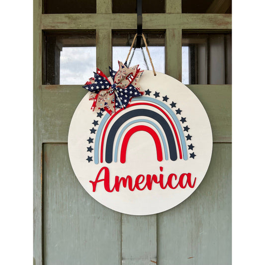 America Rainbow Door Hanger