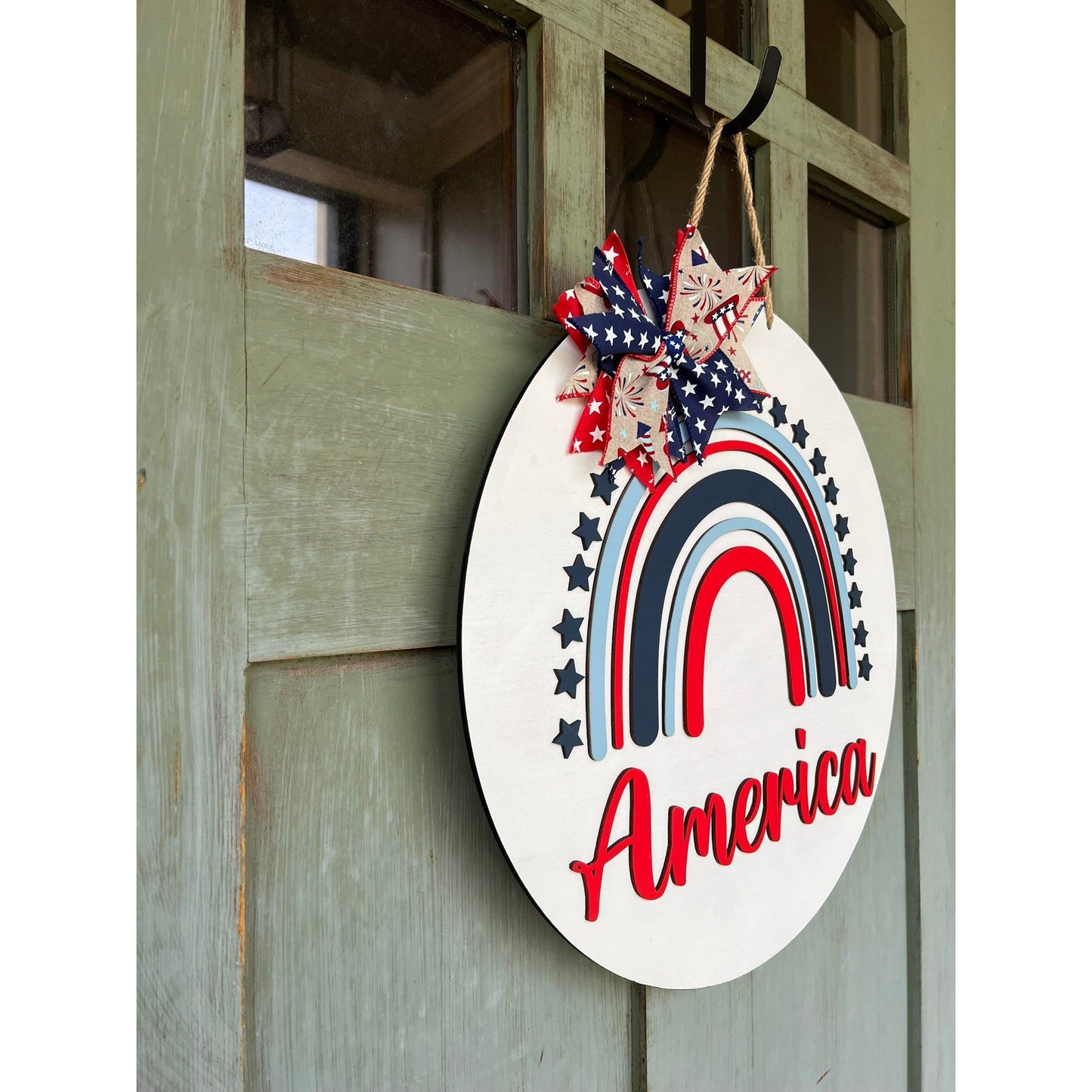 America Rainbow Door Hanger