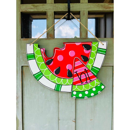 Watermelon Slice Hi Summer Door Hanger