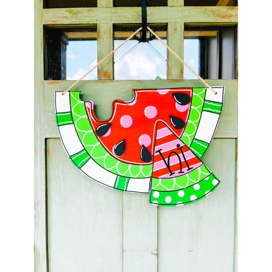 Watermelon Slice Hi Summer Door Hanger