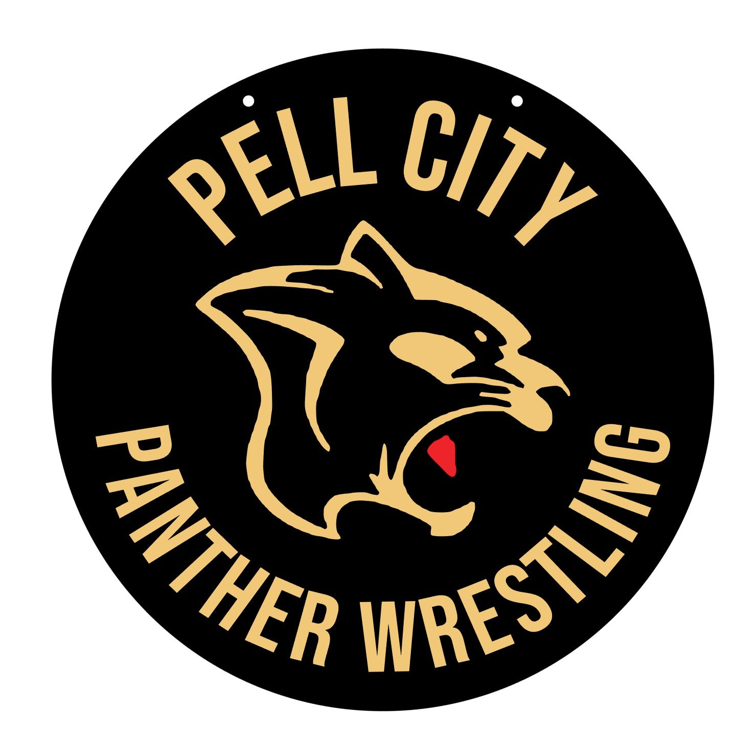PCHSW Panthers Wrestling Round Door Hanger