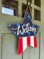 Welcome Star Patriotic Door Hanger