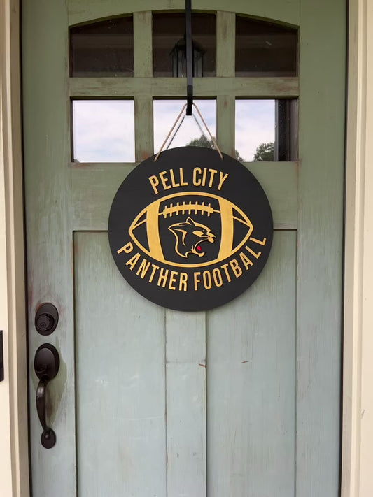 PCHSW Panthers Football Round Door Hanger