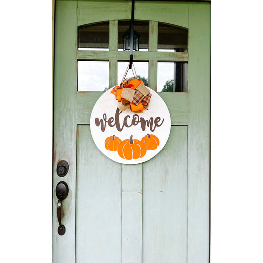 PCHSW Welcome Pumpkin Trio Door Hanger