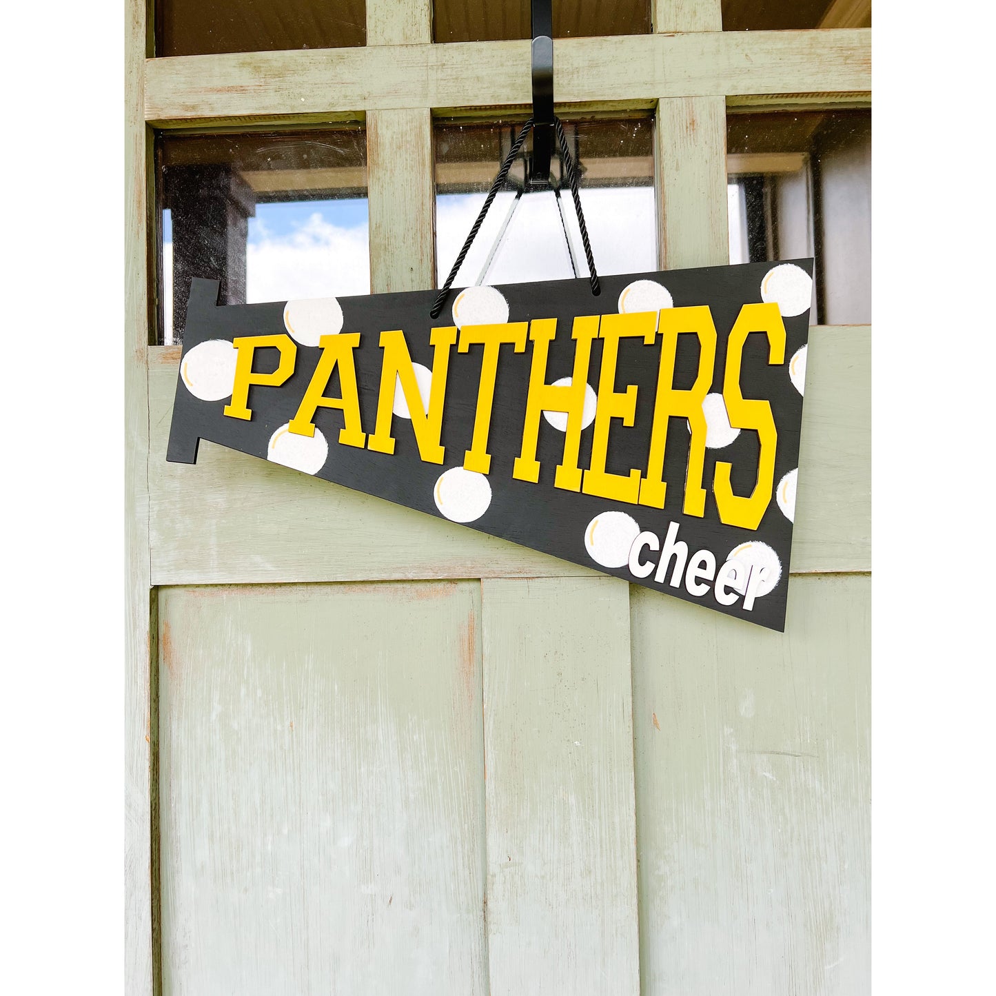 PCHSW Panthers Cheer Megaphone Door Hanger