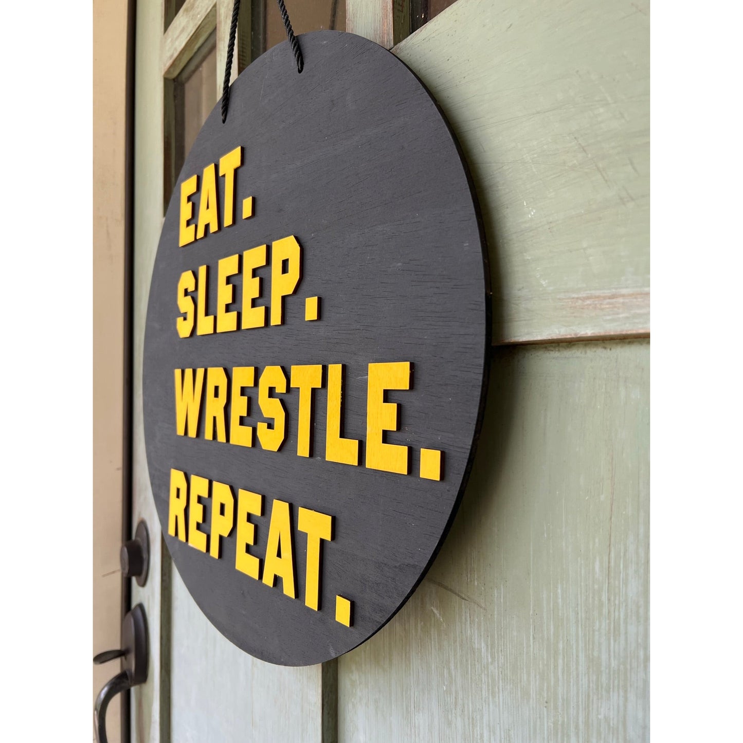 PCHSW  Eat Sleep Wrestle Repeat Door Hanger