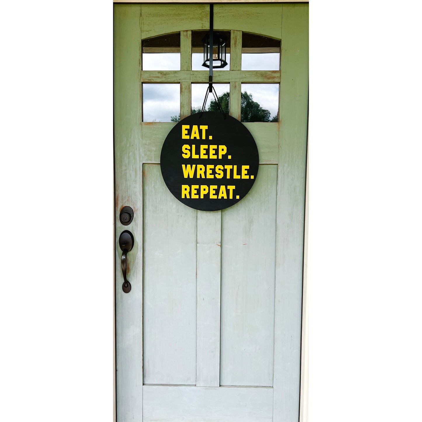 PCHSW  Eat Sleep Wrestle Repeat Door Hanger