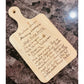 Handwritten Recipe Board, Personalized Cutting Board, Engraved Cutting Board, Housewarming Gift