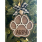 Dog Ornament Personalized Dog Paw Ornament
