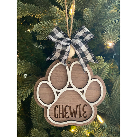 Dog Ornament Personalized Dog Paw Ornament