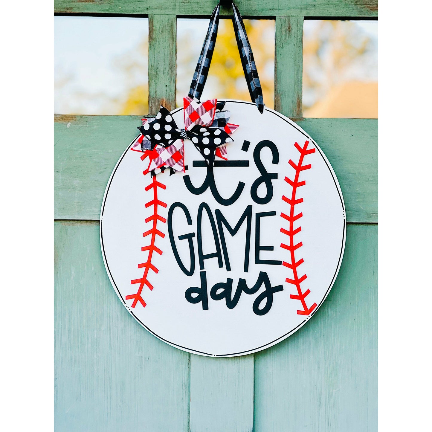 Front Door Sign, Baseball Door Hanger, Its Game Day, Dad Gift