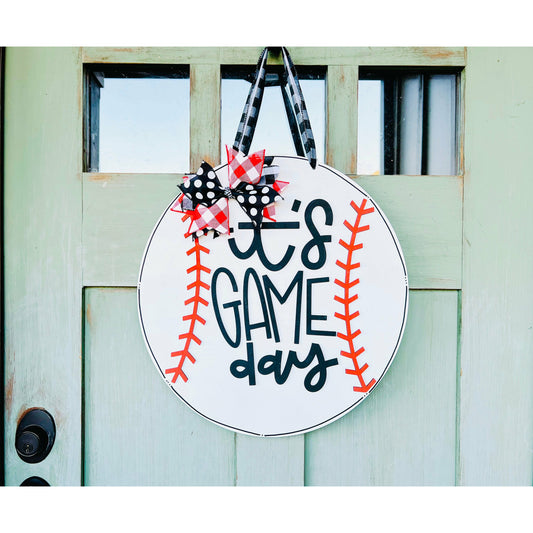 Baseball Door Hanger Its Game Day