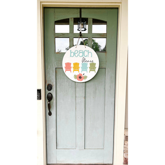 Beach Please Welcome Door Hanger