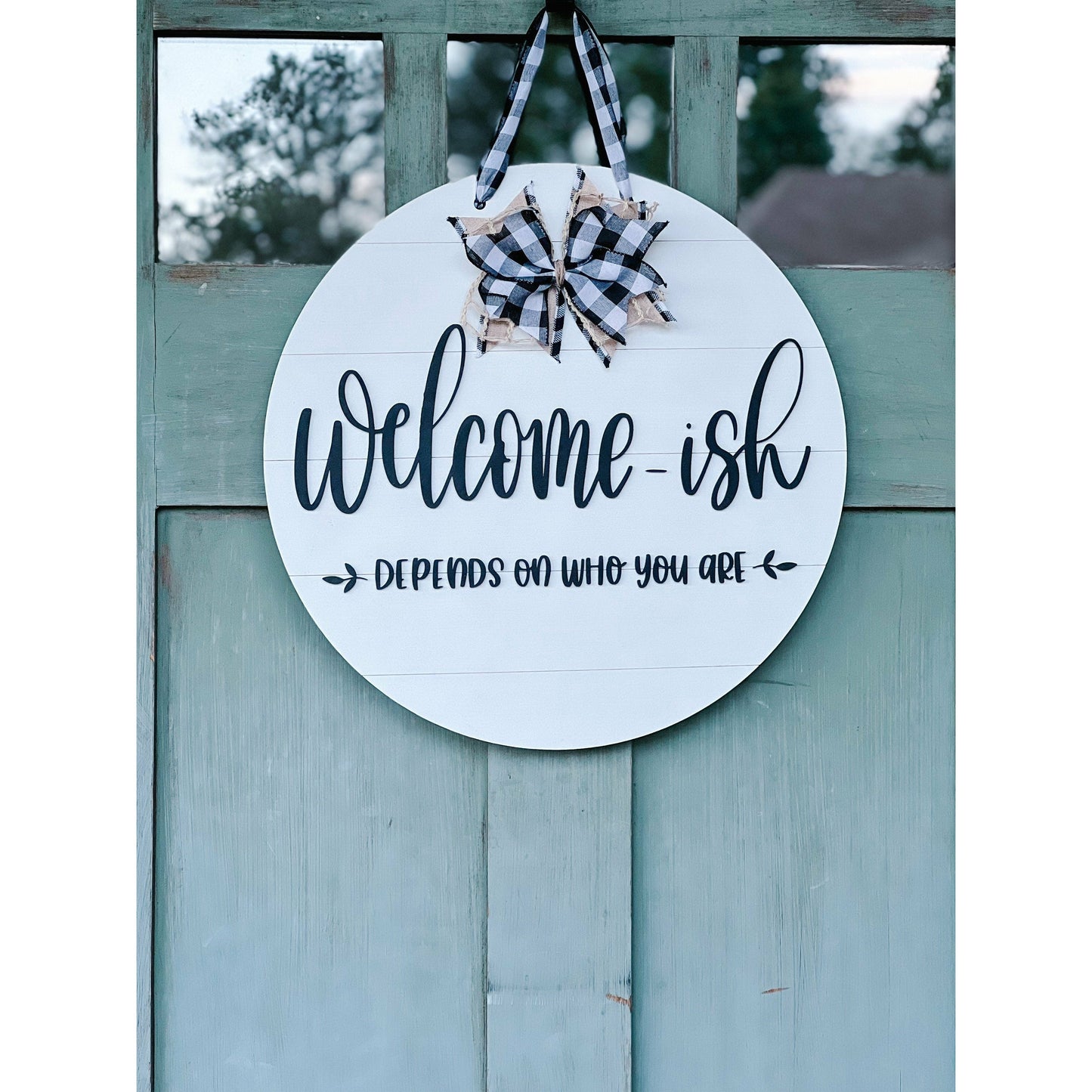 Front Door Sign, Welcome Sign for Front Porch, Welcome-ish, Gift for Couple, Housewarming Gift